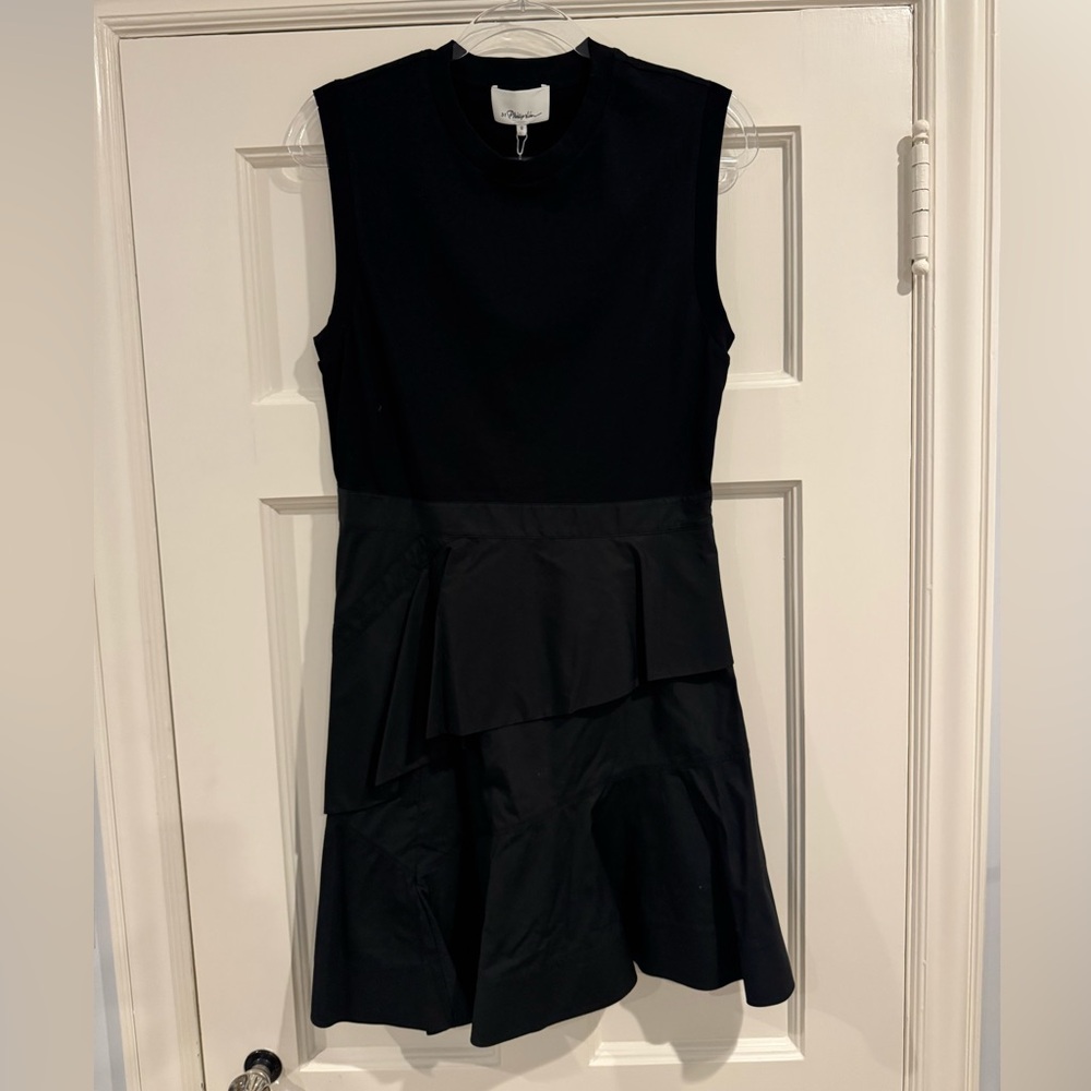 3.1 Phillip Lim Black Mini Dress with Peplum Detail